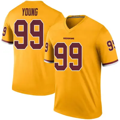 Men's Legend Chase Young Washington Commanders Gold Color Rush Jersey