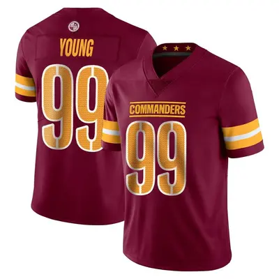 Men's Limited Chase Young Washington Commanders Vapor Burgundy Jersey