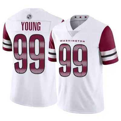 Men's Limited Chase Young Washington Commanders White Vapor Jersey
