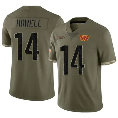 Men's Limited Sam Howell Washington Commanders Olive 2022 Salute To Service Jersey