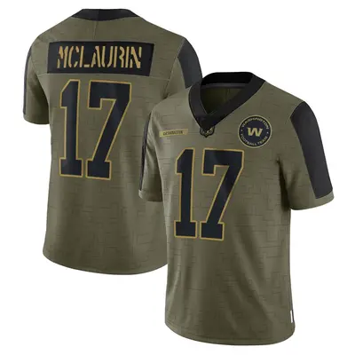 Men's Limited Terry McLaurin Washington Commanders Olive 2021 Salute To Service Jersey