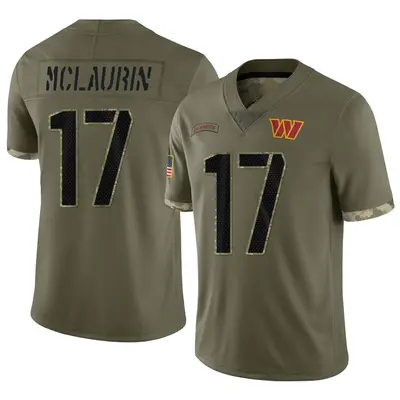 Men's Limited Terry McLaurin Washington Commanders Olive 2022 Salute To Service Jersey
