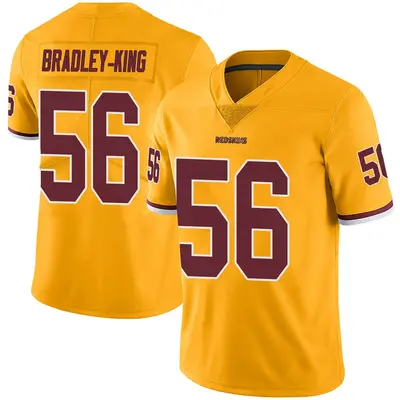 Men's Limited Will Bradley-King Washington Commanders Gold Color Rush Jersey
