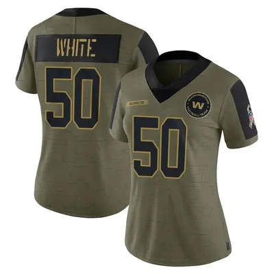 Women's Limited Drew White Washington Commanders Olive 2021 Salute To Service Jersey