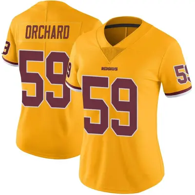 Women's Limited Nate Orchard Washington Commanders Gold Color Rush Jersey
