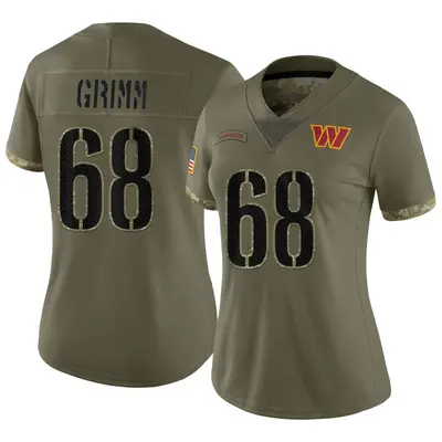 Women's Limited Russ Grimm Washington Commanders Olive 2022 Salute To Service Jersey