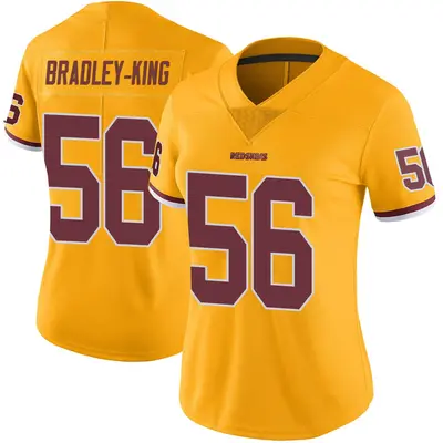 Women's Limited Will Bradley-King Washington Commanders Gold Color Rush Jersey