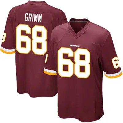 Youth Game Russ Grimm Washington Commanders Burgundy Team Color Jersey