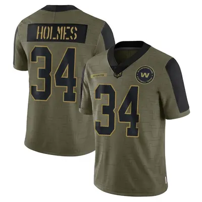 Youth Limited Christian Holmes Washington Commanders Olive 2021 Salute To Service Jersey